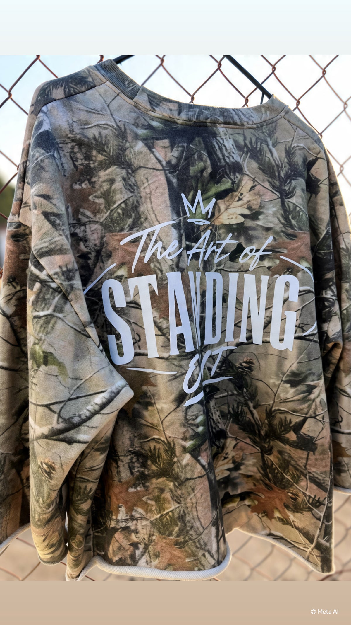 Oversized Cropped Hunting Camo Crewneck